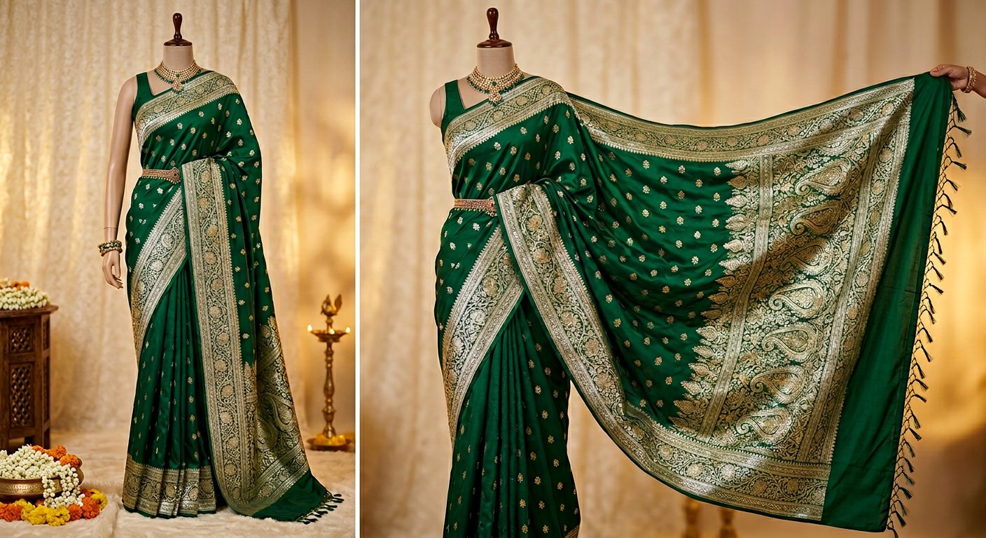 Emerald Green Bridal Banarasi