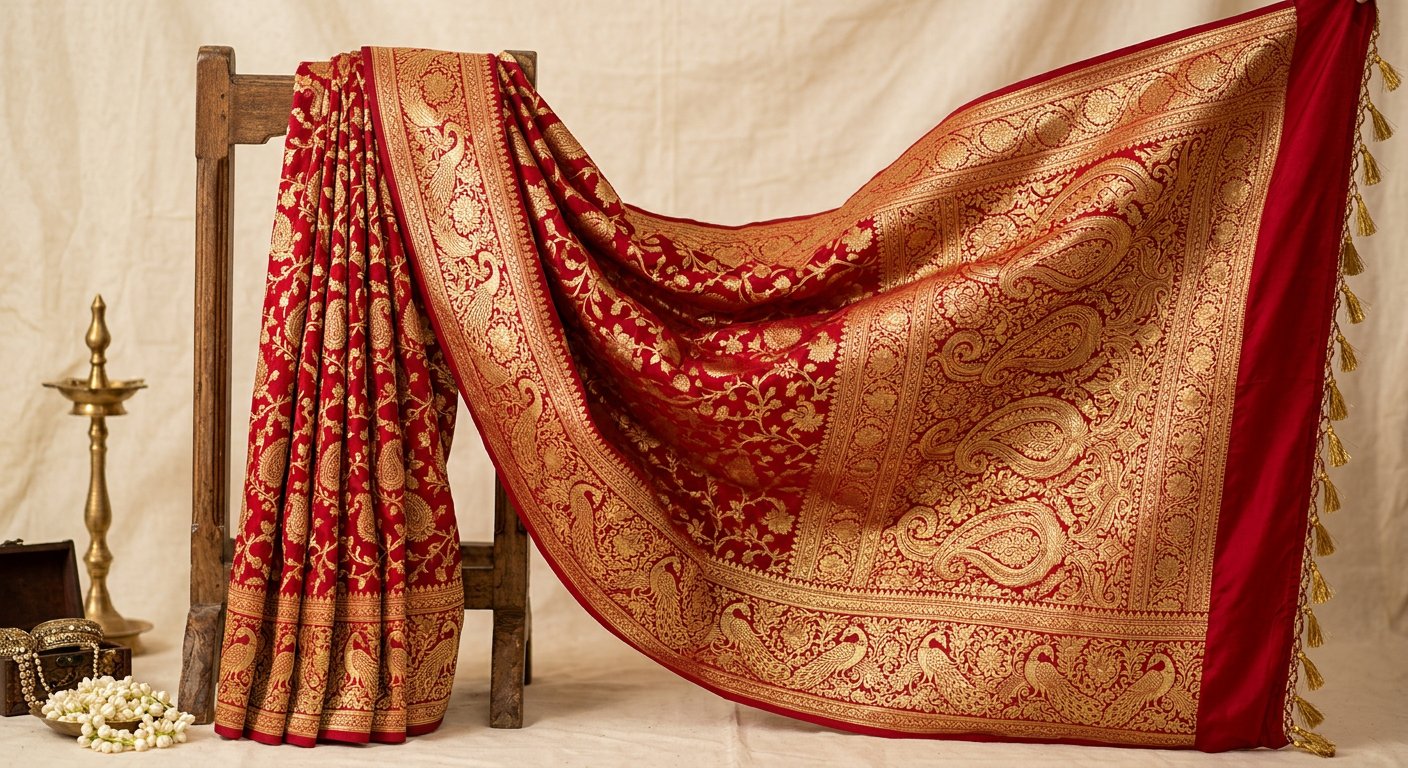 Royal Red Banarasi Bridal Saree